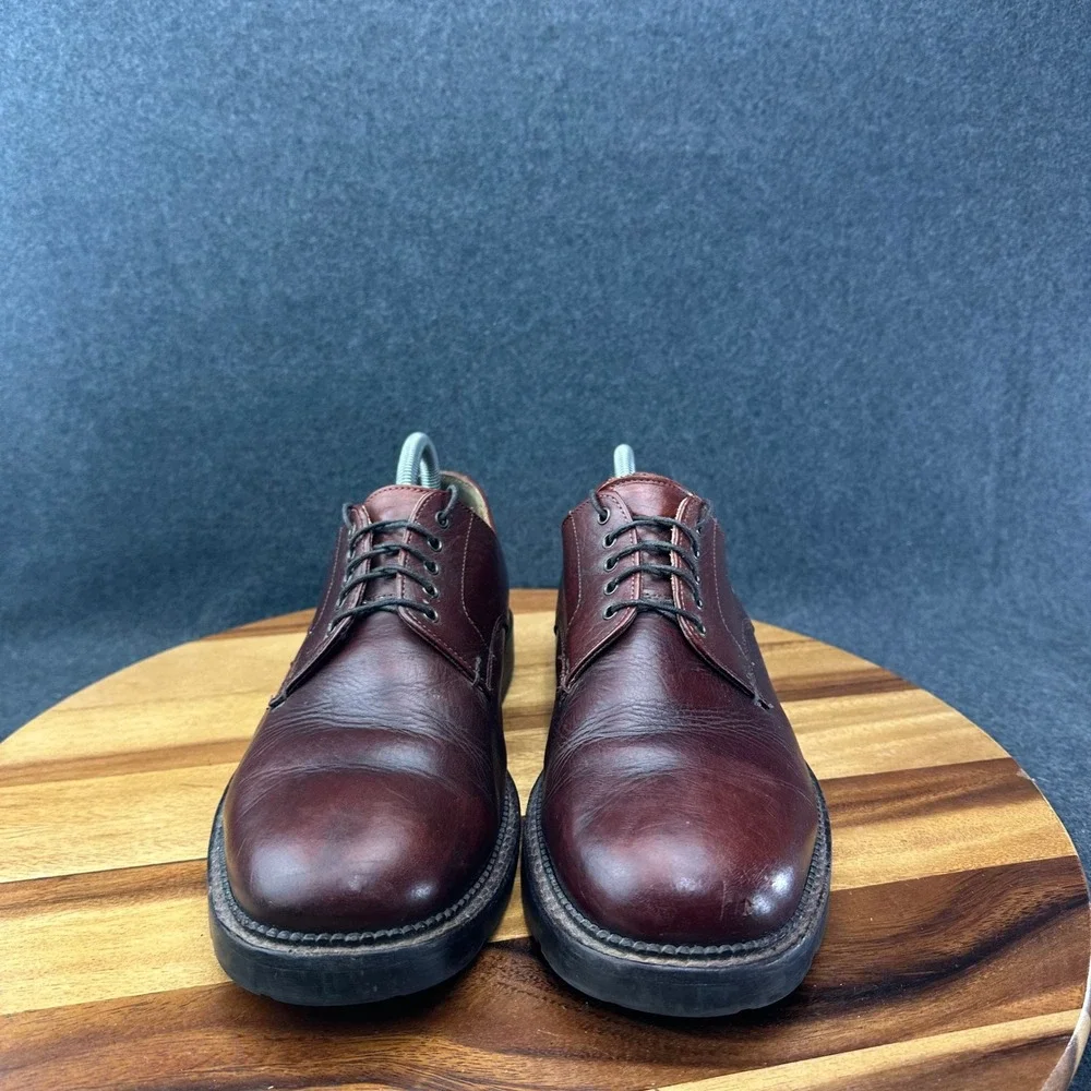 H.S. Trask & Co Mens 1101 Burgundy Bison Leather Derby Shoes Size 9 M USA Made
